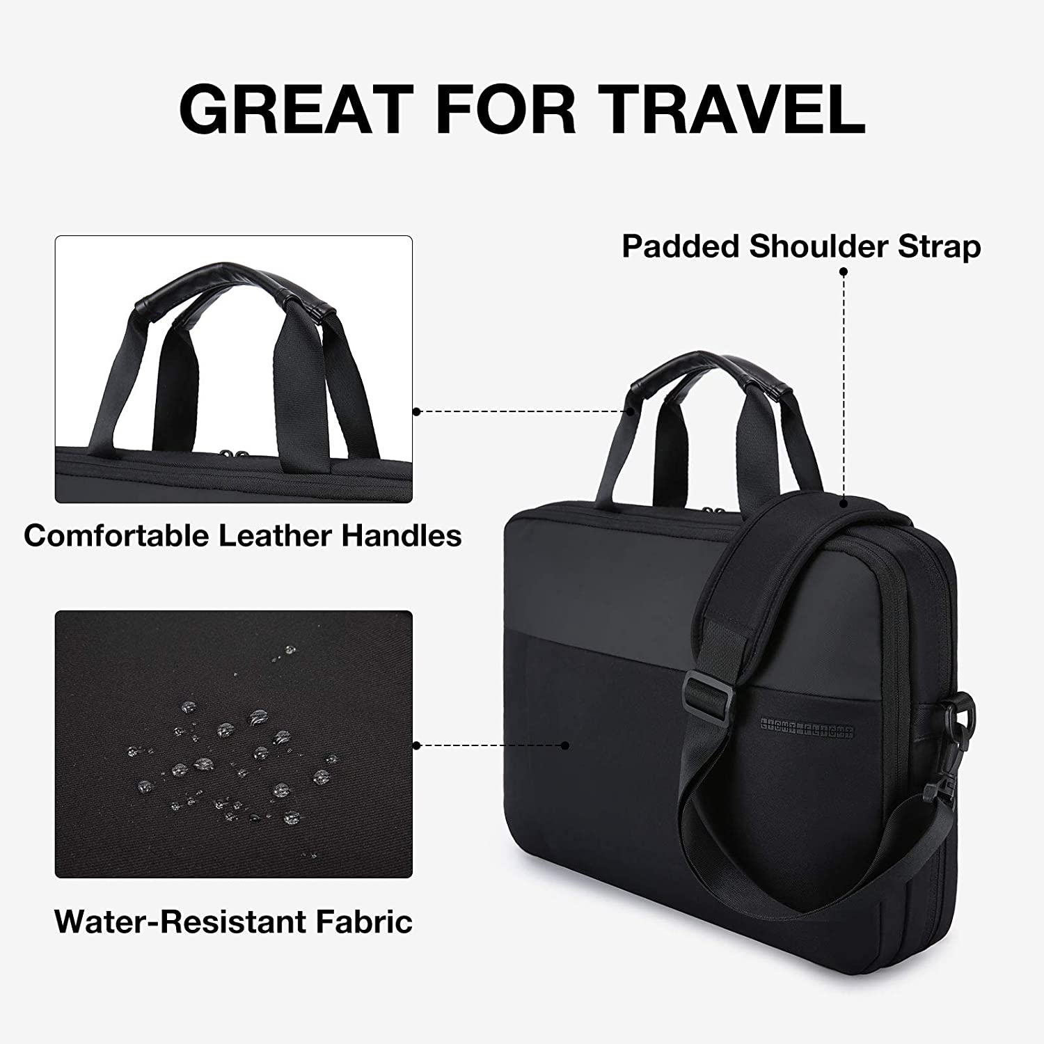 LIGHT FLIGHT 17.3 Inch Laptop Bag, Expandable Briefcase for Men Women,Slim Laptop Case for Computer,Travel Business Bag,Black - Image 5